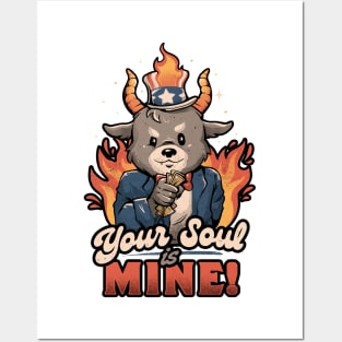 Your Soul is Mine - Funny Evil Cute Baphomet Goth Gift Posters and Art